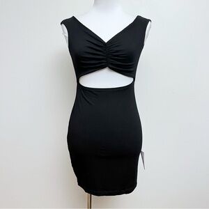 ASOS design petite knot front off shoulder mini dress on black women’s 6 petite